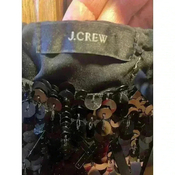 J. Crew Sleeveless Black Sequin Shift Mini Holiday New Year's Dress Size Small - Picture 9 of 10